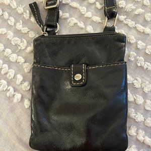 Roots Leather Crossbody Mini Bag